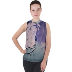 Digital Art Art Artwork Abstract Mock Neck Chiffon Sleeveless Top by Pakrebo