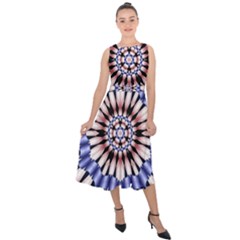 Digital Art Art Artwork Abstract Midi Tie-back Chiffon Dress by Pakrebo