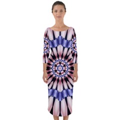 Digital Art Art Artwork Abstract Quarter Sleeve Midi Bodycon Dress