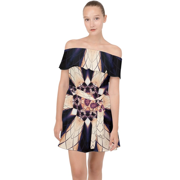 Digital Art Art Artwork Abstract Off Shoulder Chiffon Dress