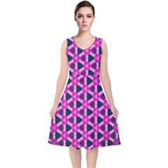 Digital Art Art Artwork Abstract V-Neck Midi Sleeveless Dress 