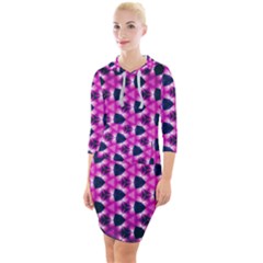 Digital Art Art Artwork Abstract Quarter Sleeve Hood Bodycon Dress