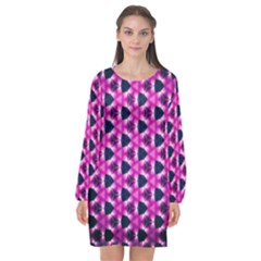 Digital Art Art Artwork Abstract Long Sleeve Chiffon Shift Dress 