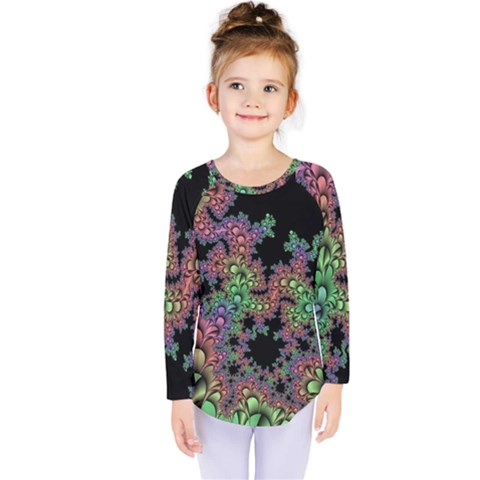 Fractal Art Digital Art Artwork Kids  Long Sleeve Tee by Pakrebo