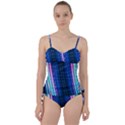 Abstract Fractal Pattern Lines Sweetheart Tankini Set View1