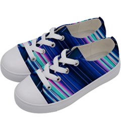 Abstract Fractal Pattern Lines Kids  Low Top Canvas Sneakers by Pakrebo