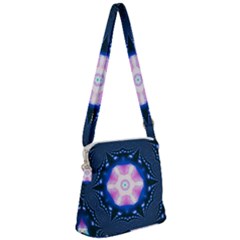 Abstract Fractal Pattern Colorful Zipper Messenger Bag by Pakrebo