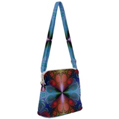 Fractal Fractal Background Design Zipper Messenger Bag