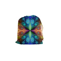 Fractal Fractal Background Design Drawstring Pouch (small) by Pakrebo