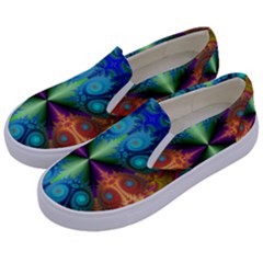 Fractal Fractal Background Design Kids  Canvas Slip Ons by Pakrebo