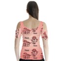 Funny Mushroom Pattern Butterfly Sleeve Cutout Tee  View2