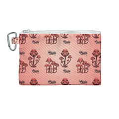 Funny Mushroom Pattern Canvas Cosmetic Bag (medium) by FantasyWorld7