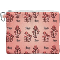 Funny Mushroom Pattern Canvas Cosmetic Bag (xxxl) by FantasyWorld7