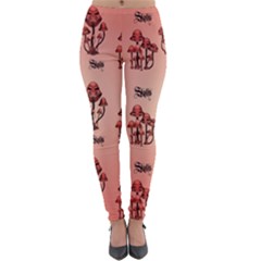 Funny Mushroom Pattern Lightweight Velour Leggings by FantasyWorld7