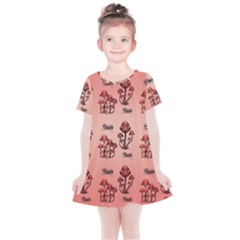 Funny Mushroom Pattern Kids  Simple Cotton Dress by FantasyWorld7