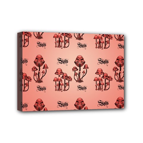 Funny Mushroom Pattern Mini Canvas 7  X 5  (stretched) by FantasyWorld7