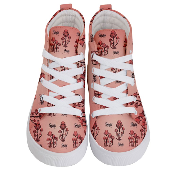 Funny Mushroom Pattern Kids  Hi-Top Skate Sneakers