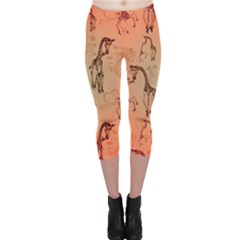 Cute Giraffe Pattern Capri Leggings  by FantasyWorld7