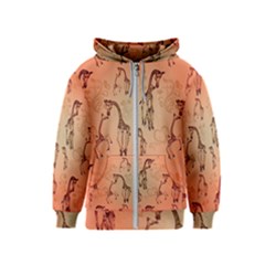 Cute Giraffe Pattern Kids  Zipper Hoodie by FantasyWorld7