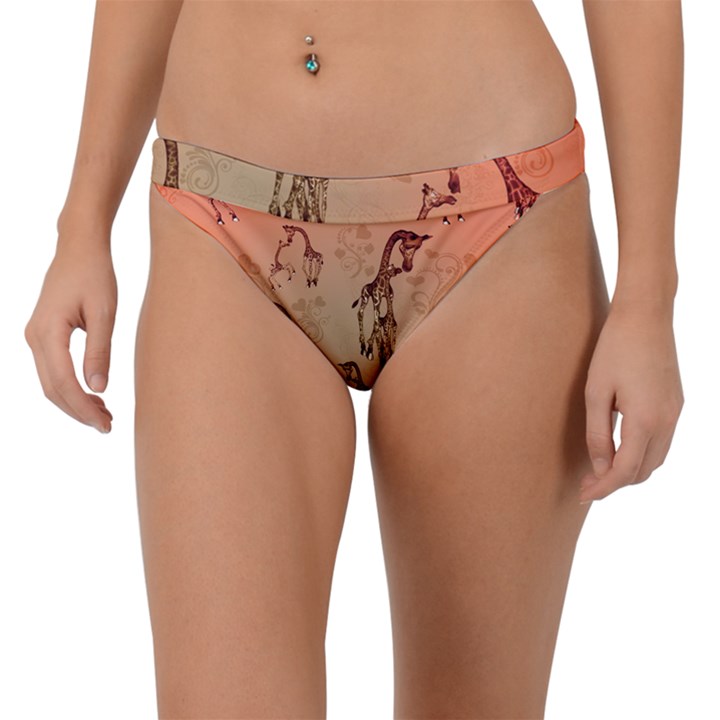 Cute Giraffe Pattern Band Bikini Bottom