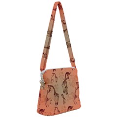 Cute Giraffe Pattern Zipper Messenger Bag