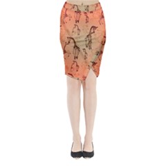 Cute Giraffe Pattern Midi Wrap Pencil Skirt by FantasyWorld7