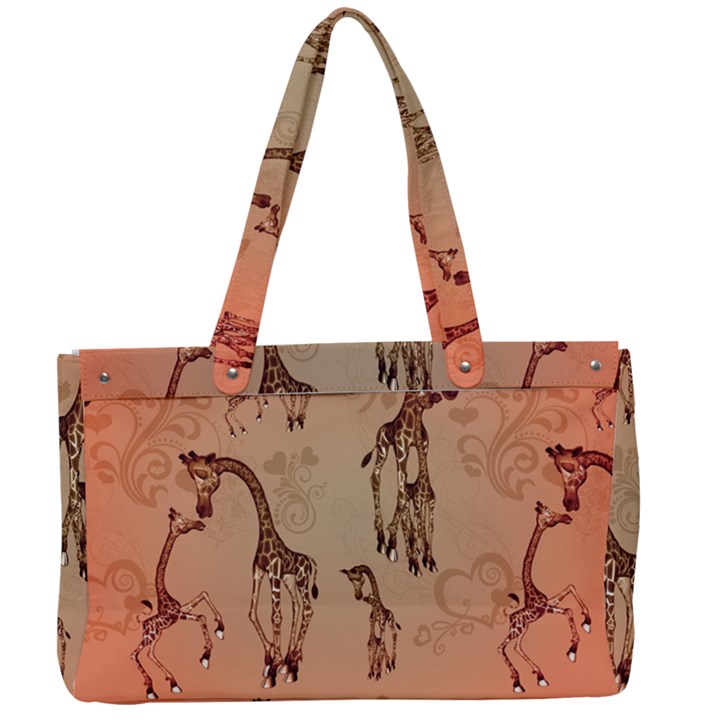 Cute Giraffe Pattern Canvas Work Bag