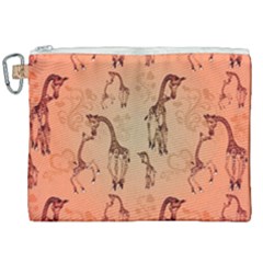 Cute Giraffe Pattern Canvas Cosmetic Bag (xxl) by FantasyWorld7