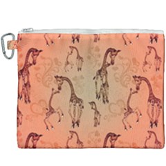 Cute Giraffe Pattern Canvas Cosmetic Bag (xxxl) by FantasyWorld7