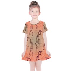 Cute Giraffe Pattern Kids  Simple Cotton Dress by FantasyWorld7