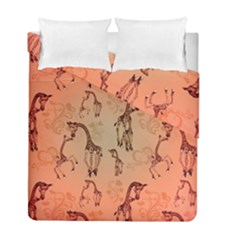 Cute Giraffe Pattern Duvet Cover Double Side (full/ Double Size) by FantasyWorld7