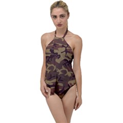 Camo Dark Brown Go with the Flow One Piece Swimsuit