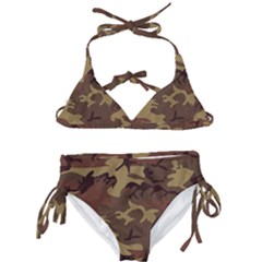 Camo Dark Brown Kids  Classic Bikini Set