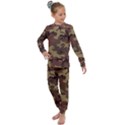 Camo Dark Brown Kids  Long Sleeve Set  View1