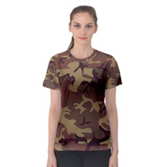 Camo Dark Brown Women s Sport Mesh Tee