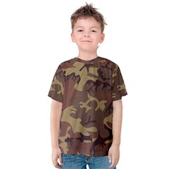 Camo Dark Brown Kids  Cotton Tee