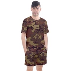 Camo Dark Brown Men s Mesh Tee and Shorts Set