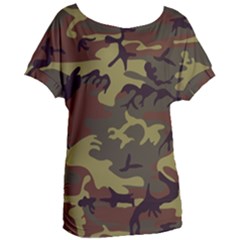 Camo Green Brown Women s Oversized Tee by retrotoomoderndesigns