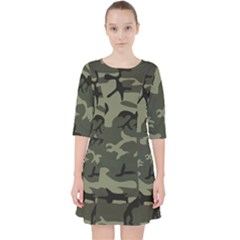 Camo Dark Green Pocket Dress by retrotoomoderndesigns