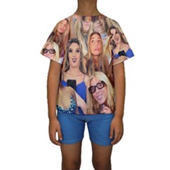 Lele Pons - Funny Faces Kids  Short Sleeve Swimwear by Valentinaart