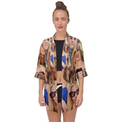 Lele Pons - Funny Faces Open Front Chiffon Kimono by Valentinaart