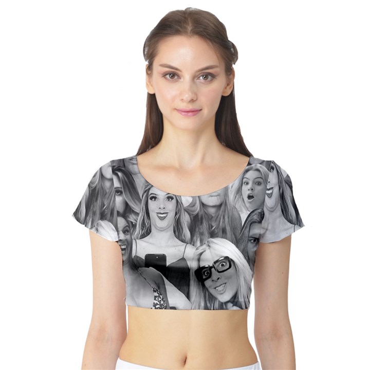 Lele Pons - funny faces Short Sleeve Crop Top