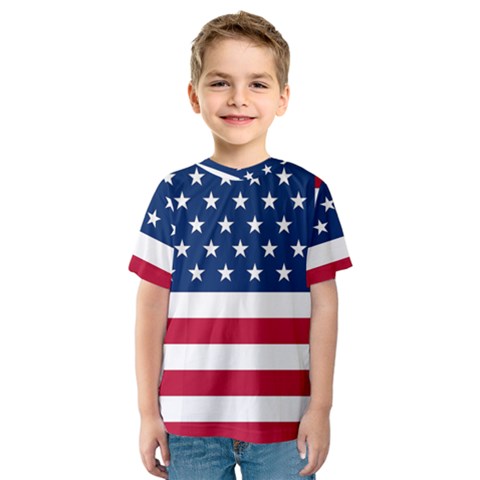 American Flag Kids  Sport Mesh Tee by Valentinaart