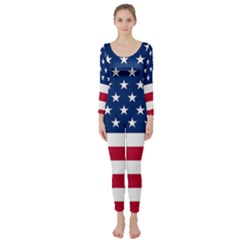 American Flag Long Sleeve Catsuit by Valentinaart