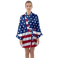 American Flag Long Sleeve Kimono Robe by Valentinaart