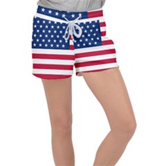 American Flag Women s Velour Lounge Shorts by Valentinaart