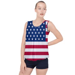 American Flag Bubble Hem Chiffon Tank Top by Valentinaart