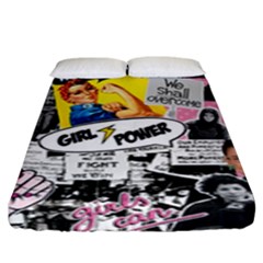 Feminism Collage  Fitted Sheet (king Size) by Valentinaart