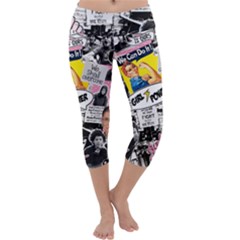 Feminism Collage  Capri Yoga Leggings by Valentinaart