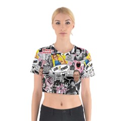 Feminism Collage  Cotton Crop Top by Valentinaart